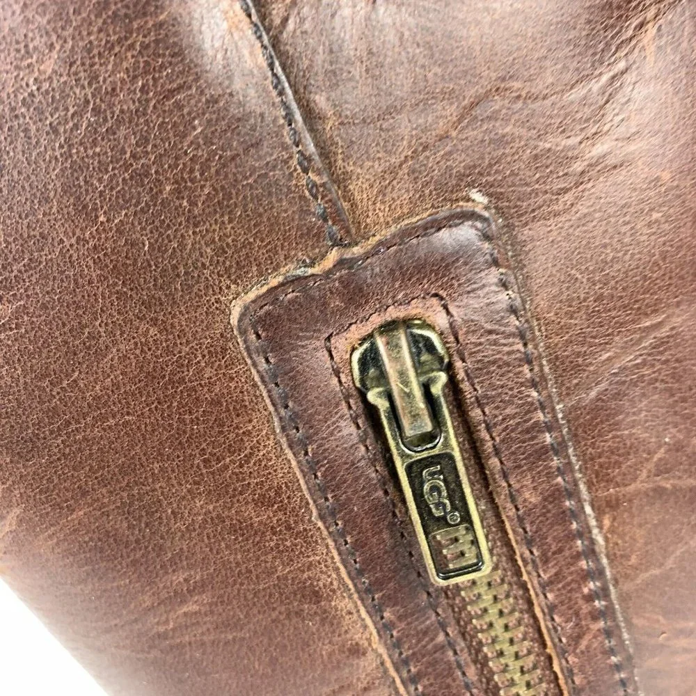 Ugg Brown Leather Knee-High Boots - Picture 16 of 16